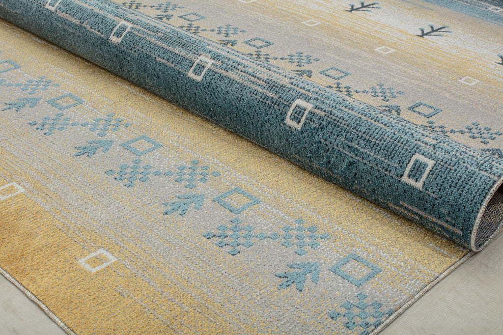 Yellow Tribal Bohemian Area Rug 2'6" x 4' A106