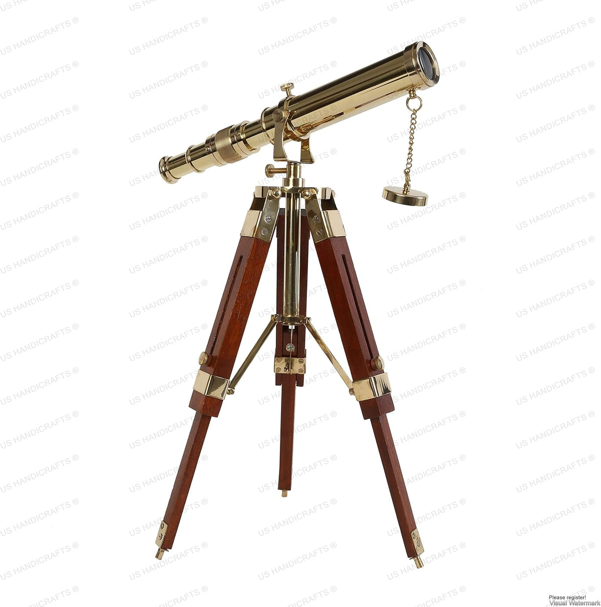 Vintage Brass Telescope on Tripod Stand B982