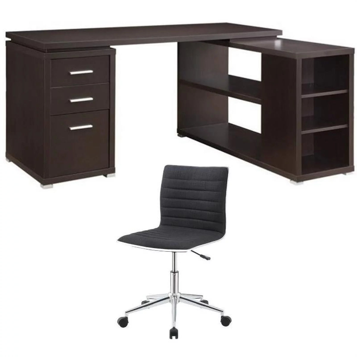 2 Piece L Shaped Desk and Office Chair Set G606