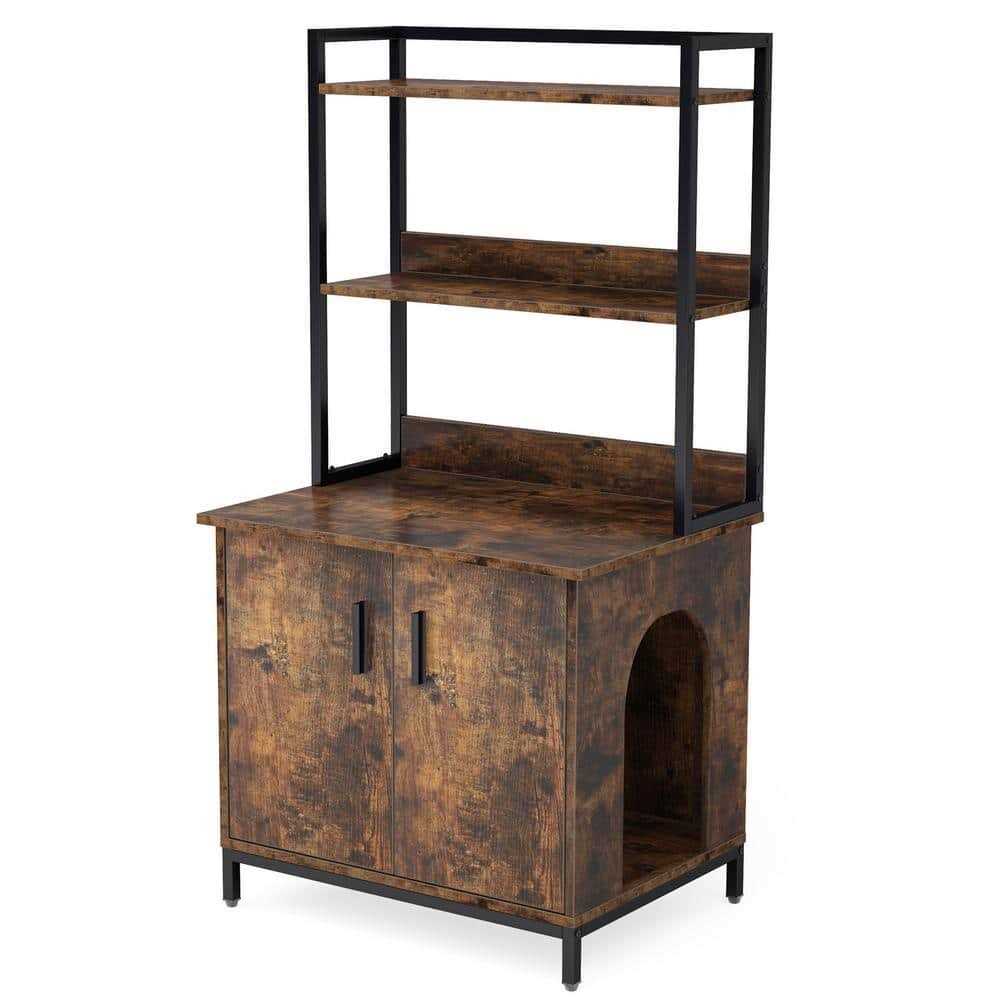 Rustic Brown Litter Box Enclosure D354178