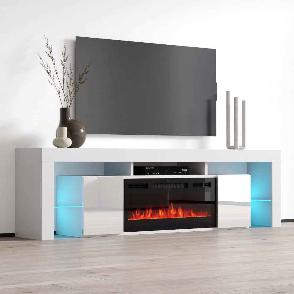 High Gloss Fireplace TV Stand with Storage Cabinets L634018