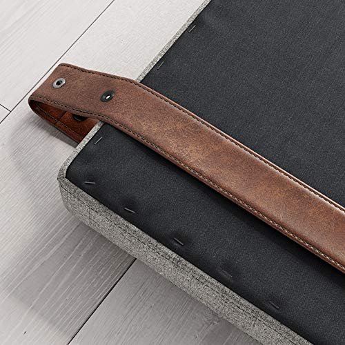 Queen Brown Faux Leather Wall Mount Hanging Headboard H559243