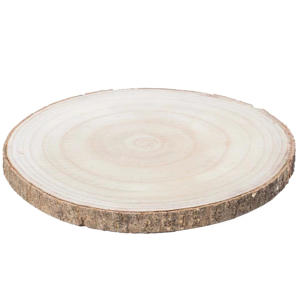 Natural Wood Slice Tray 14" Diameter Y753526