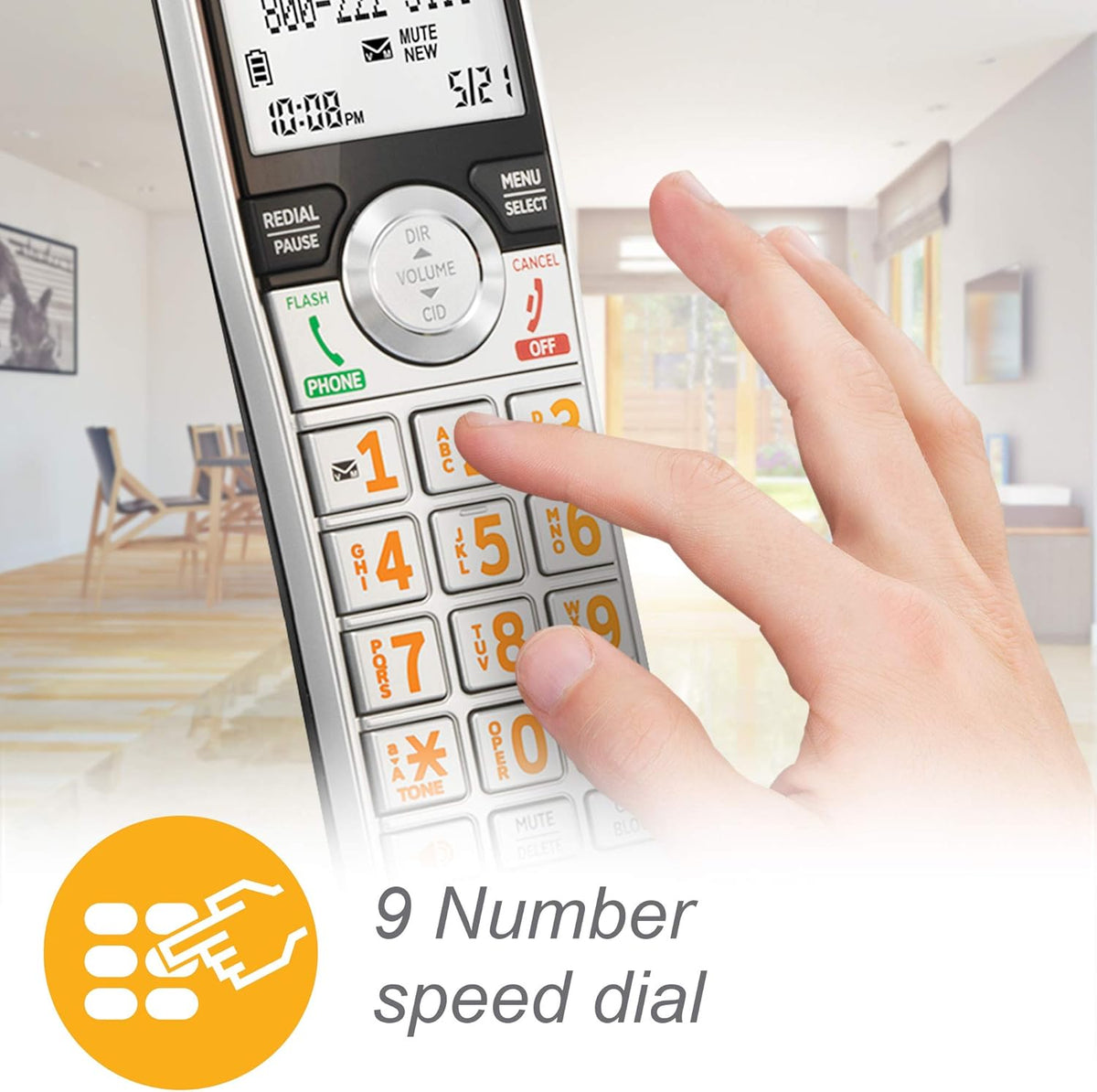 Black/Silver DECT 6.0 Corded/Cordless Phone with 1 Handset H2002
