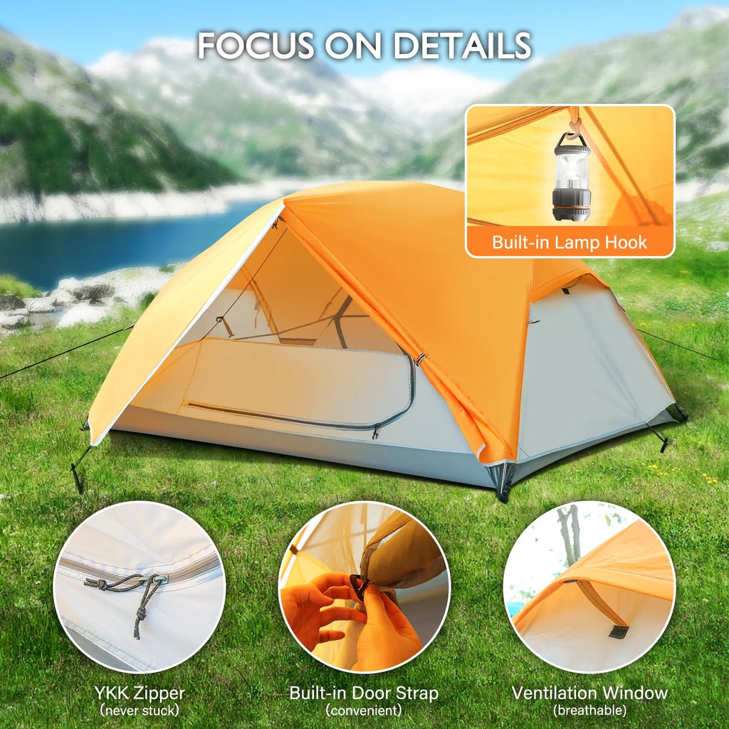 2-3 Person Waterproof Pop Up Camping Tent with Sun Shade K3039
