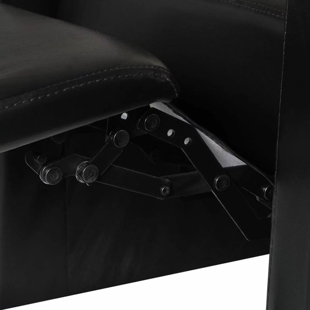 2-Seater Black Faux Leather Recliner Sofa W23747
