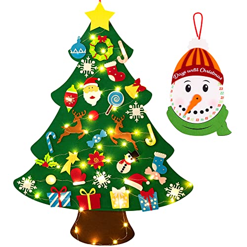 3ft DIY Felt Christmas Tree Set + Snowman Advent Calendar G73700