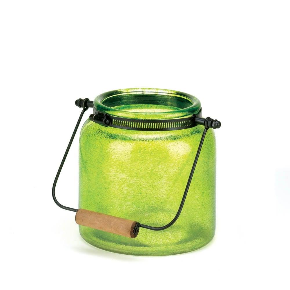 Green Jar Candle Lantern D889