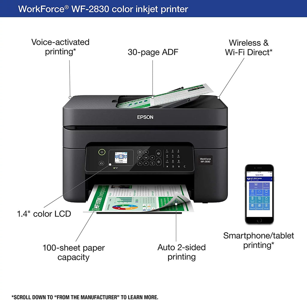Wireless Color All-in-One Printer with Scanner, Copier and Fax L23633