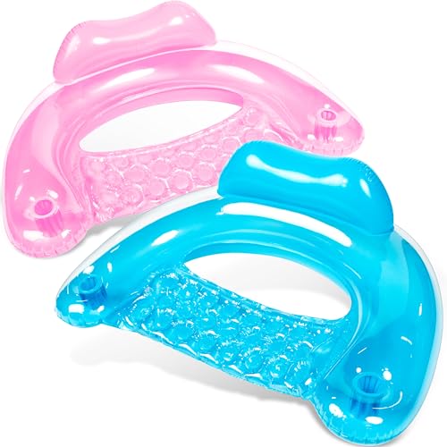 2 Pack Inflatable Pool Chairs with Cup Holders T21192