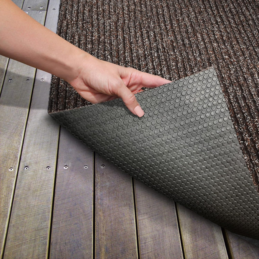 Heavy-Duty Ribbed Indoor Outdoor Carpet - Tuscan Brown - 6 Feet X 10 Feet C4253