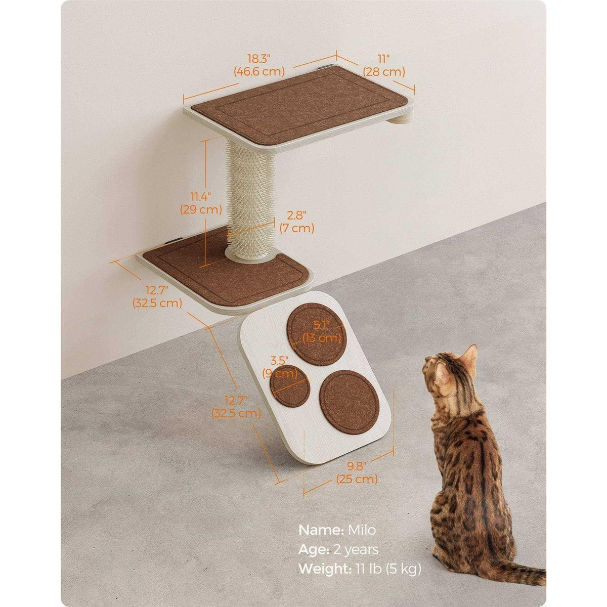 Wall-Mounted Cat Ladder with Shelves H403194