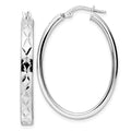 925 Sterling Silver Oval Hoop Earrings D57584
