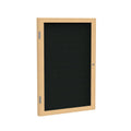 Black 1-Door Wood Frame Bulletin Board Z416341