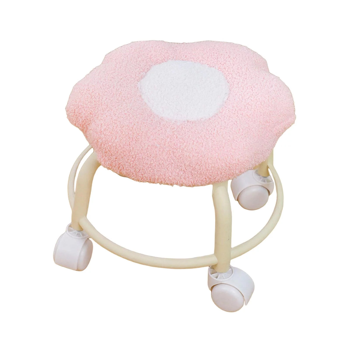 Pink Rolling Swivel Stool Z711