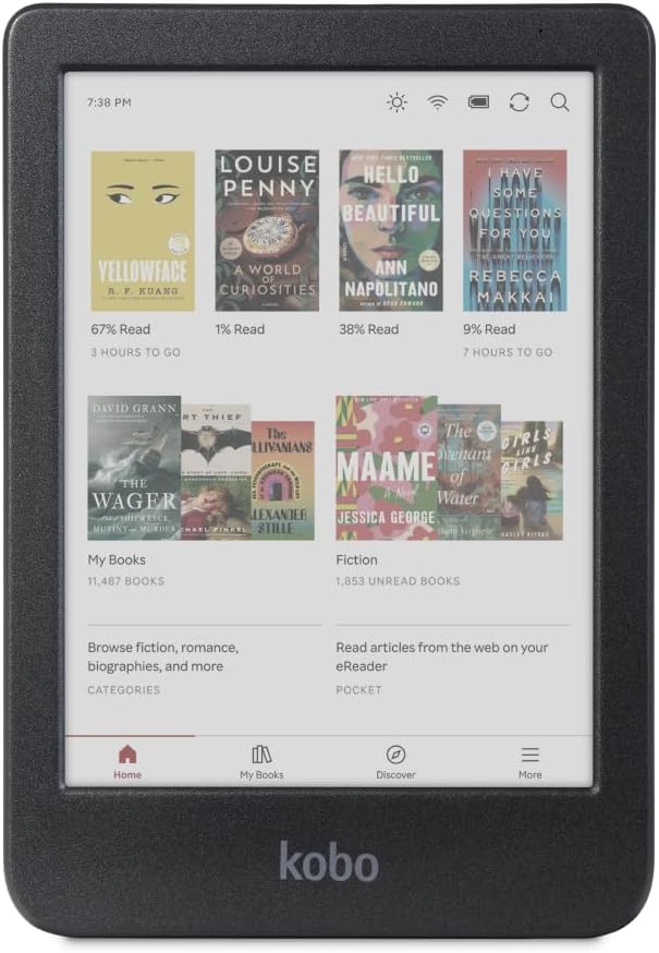 Black 6" Glare-Free Colour E Ink eReader with 16GB Storage V469302