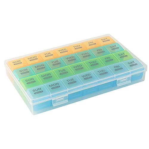 Monthly Pill Organizer 1 Time a Day with DustProof Case, Extra Large 4 Weeks Pill Box, 28 Days Pill Container, Weekly Vitamin Case, Daily Medicine Organizer X4657