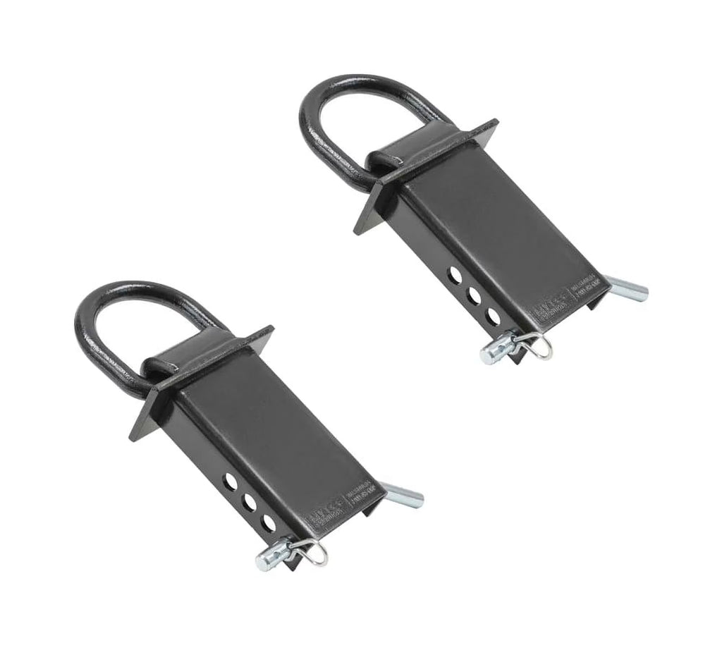 2 Pack Heavy Duty Adjustable Stake Pocket D Ring Black with 1/2" Hitch Pin, 4 Holes, 5400 lbs Load Limit E220276