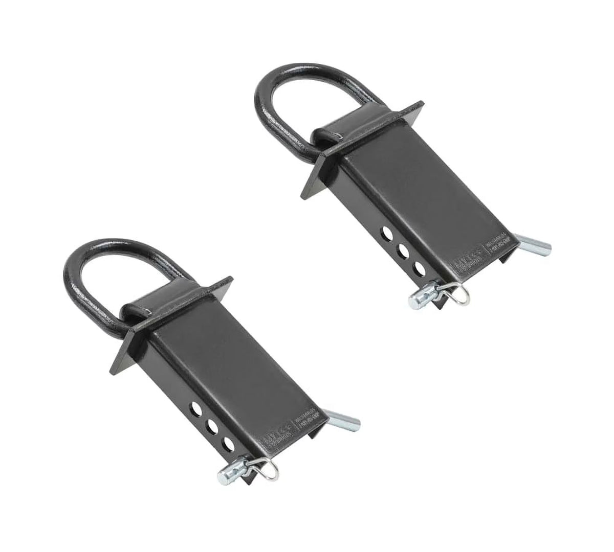 2 Pack Heavy Duty Adjustable Stake Pocket D Ring Black with 1/2" Hitch Pin, 4 Holes, 5400 lbs Load Limit E220276