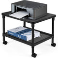 2-Tier Printer Stand with Wheels and Metal Frame Q2486