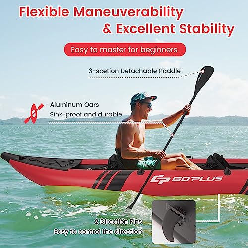 2-person Inflatable Kayak with Aluminium Oars, EVA Padded Seat, Hand Pump, Carry Bag L7234