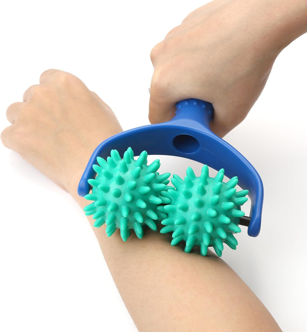 2PCS Handheld Spiky Massage Balls Rollers with Handle C700596