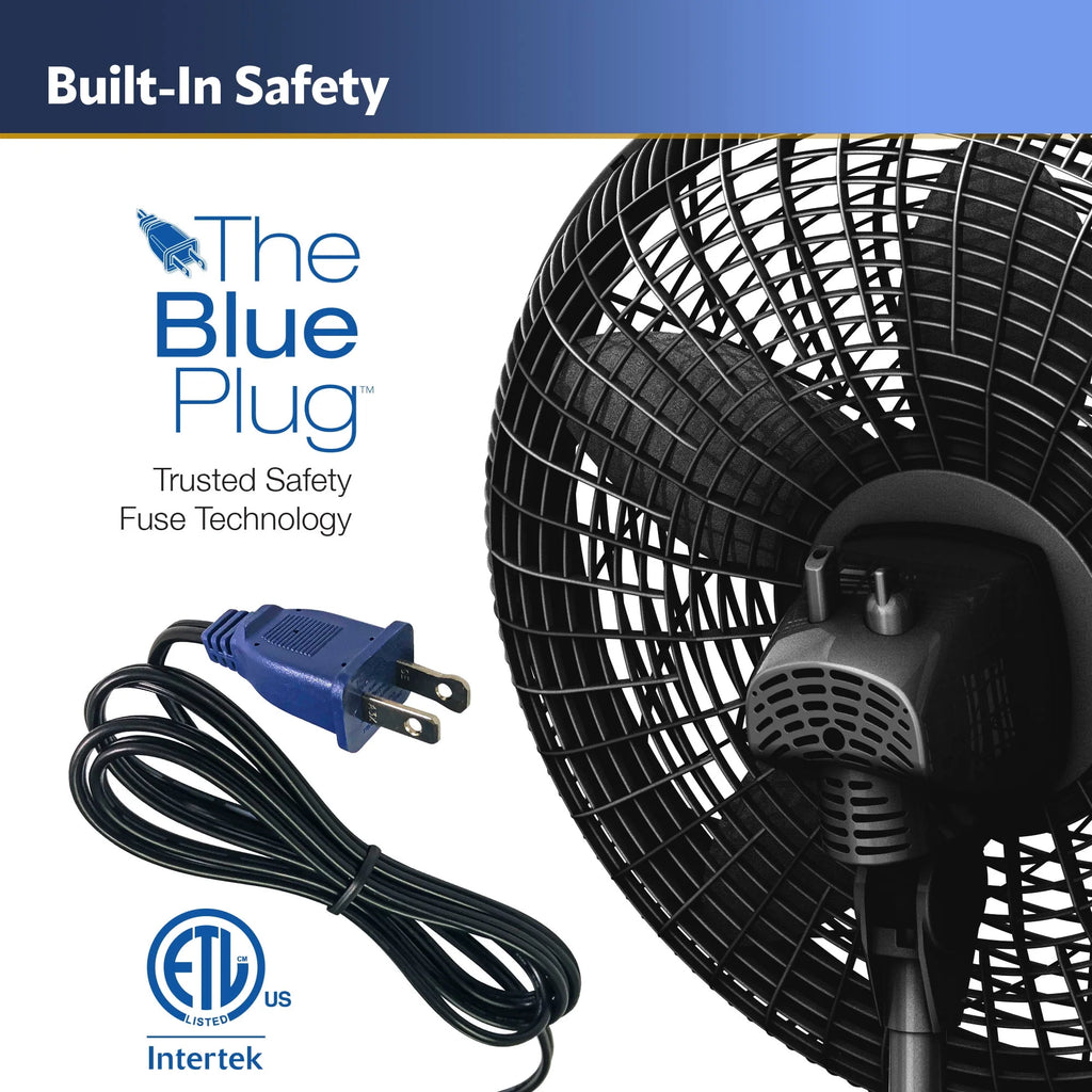 18 Oscillating Pedestal Fan with Remote, 3 Speeds, Black A58093