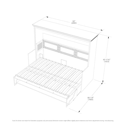 Full Murphy Bed with Desk Engineered and Solid Wood N785370