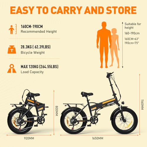 20" x4.0 Fat Tire Foldable Electric Bicycle with 750W Motor, 48V 12AH Removable Battery, 7 Gears G255414