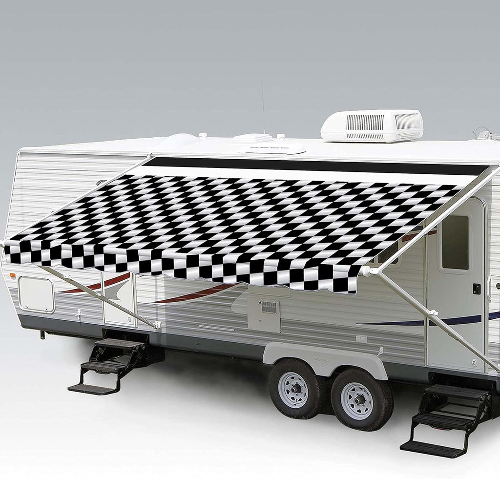 Heavy Duty Weatherproof Vinyl RV Awning Fabric Replacement 16' K158