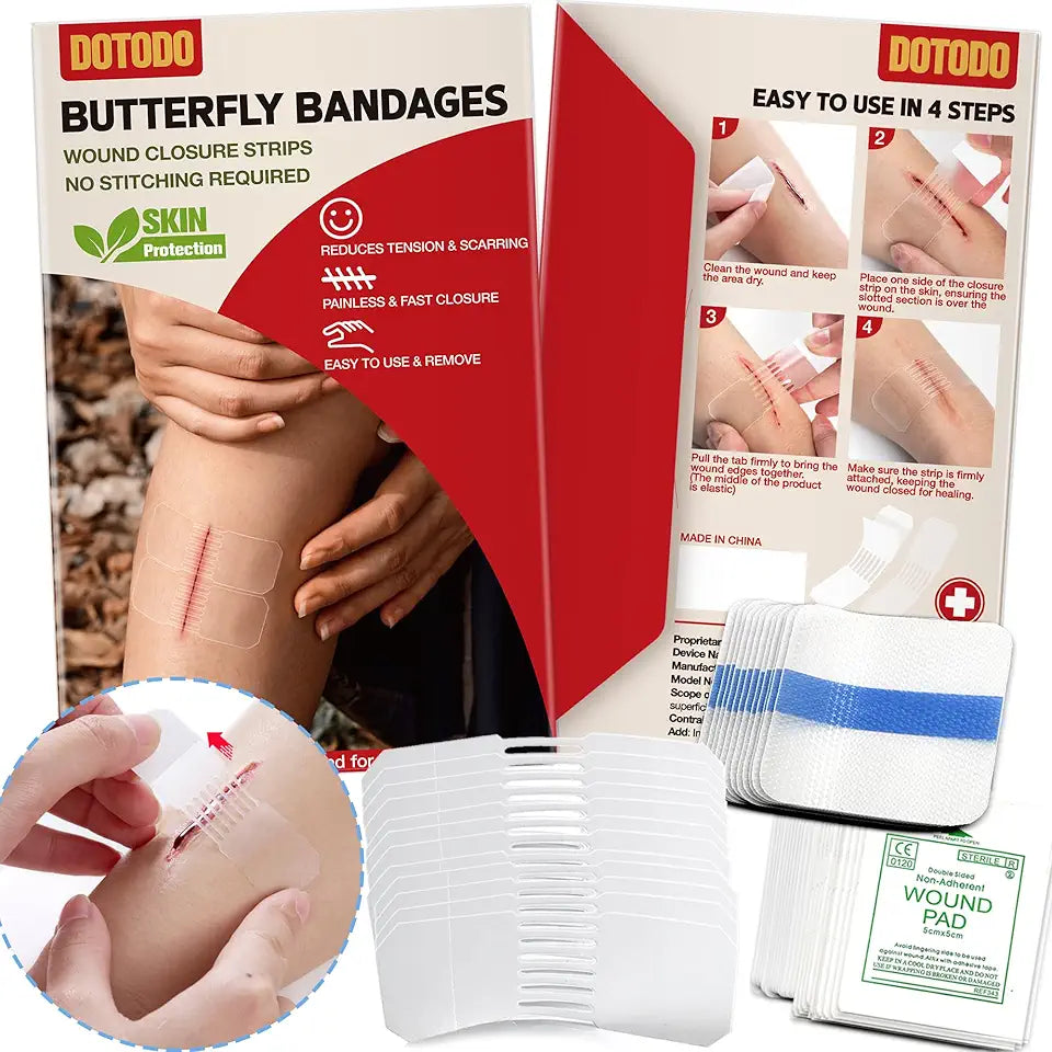 Butterfly Bandages Emergency Wound Closure 12PCS Transparent C980