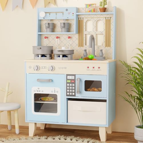 Wooden Play Kitchen with Lights & Sounds I385