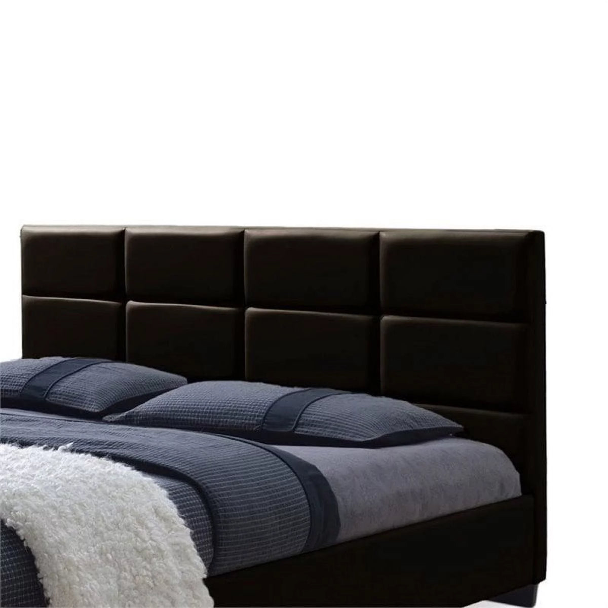 Upholstered Queen Leather Platform Bed U6338