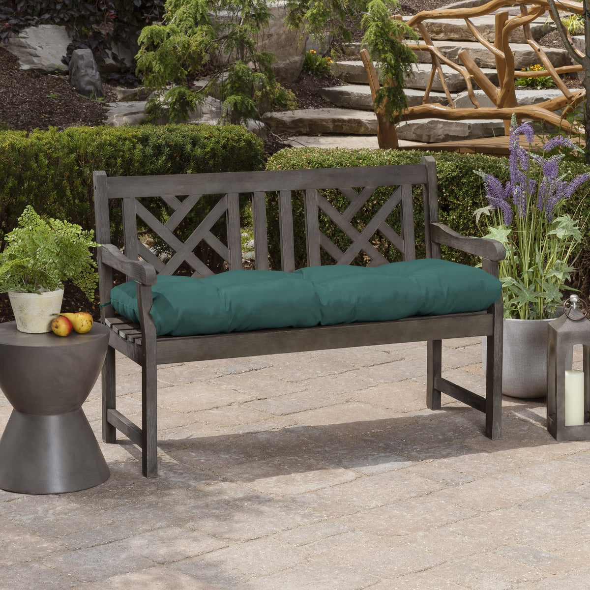 Water Repellent Fade Resistant Tufted Outdoor Bench Cushion 48 x 18 U141