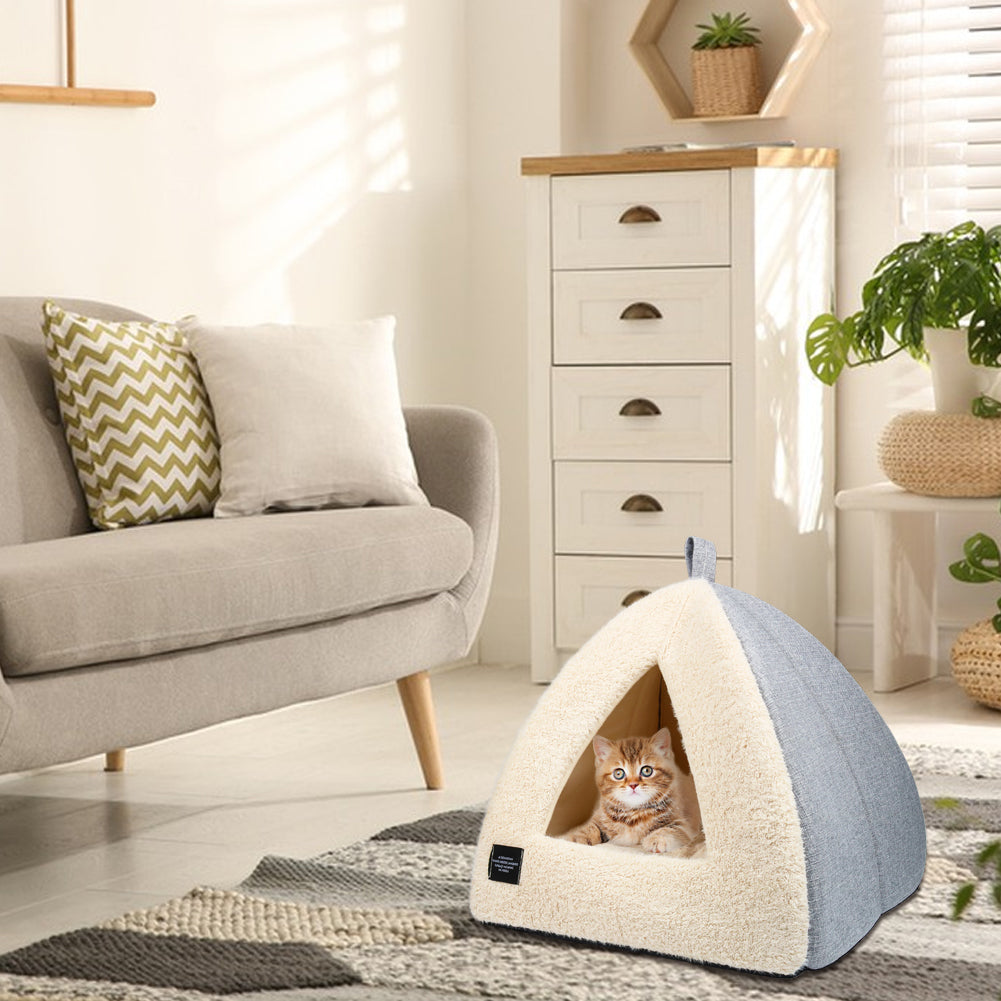 Cat Cave Bed with Removable Washable Cushioned Pillow I9969