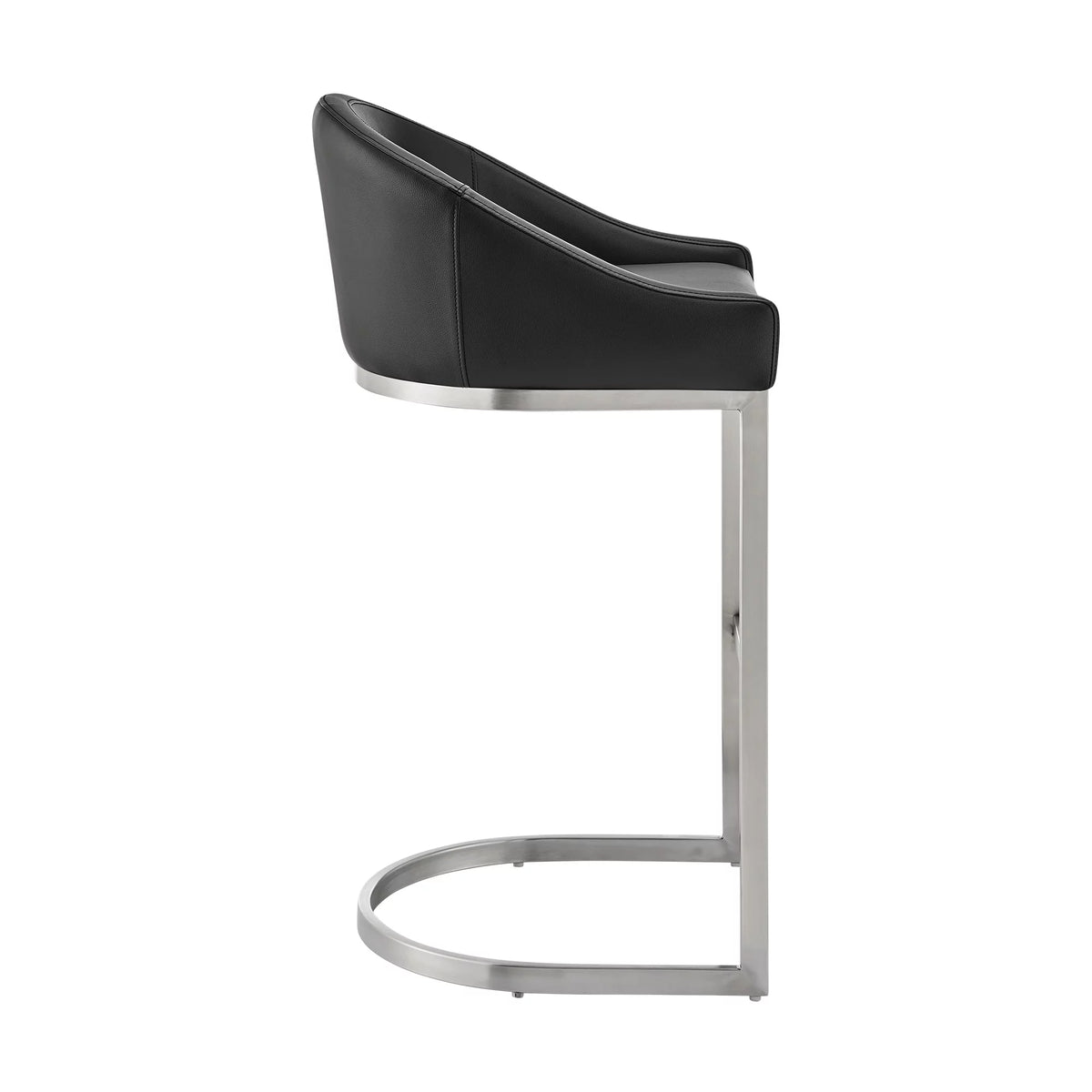 24 Inch Black Faux Leather Counter Stool P427101
