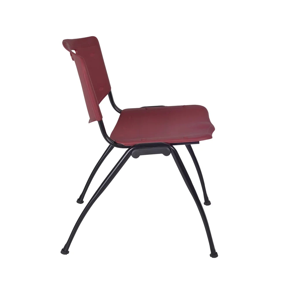 48" Square Breakroom Table & 4 Stack Chairs Y461832