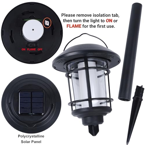 6 Pack Solar Flame Garden Lights Outdoor O9345