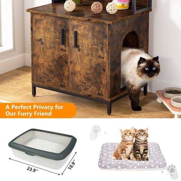 Rustic Brown Litter Box Enclosure D354178