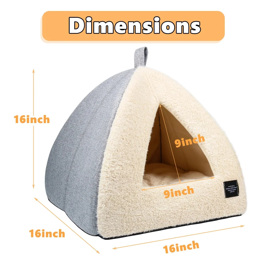 Cat Cave Bed with Removable Washable Cushioned Pillow I9969