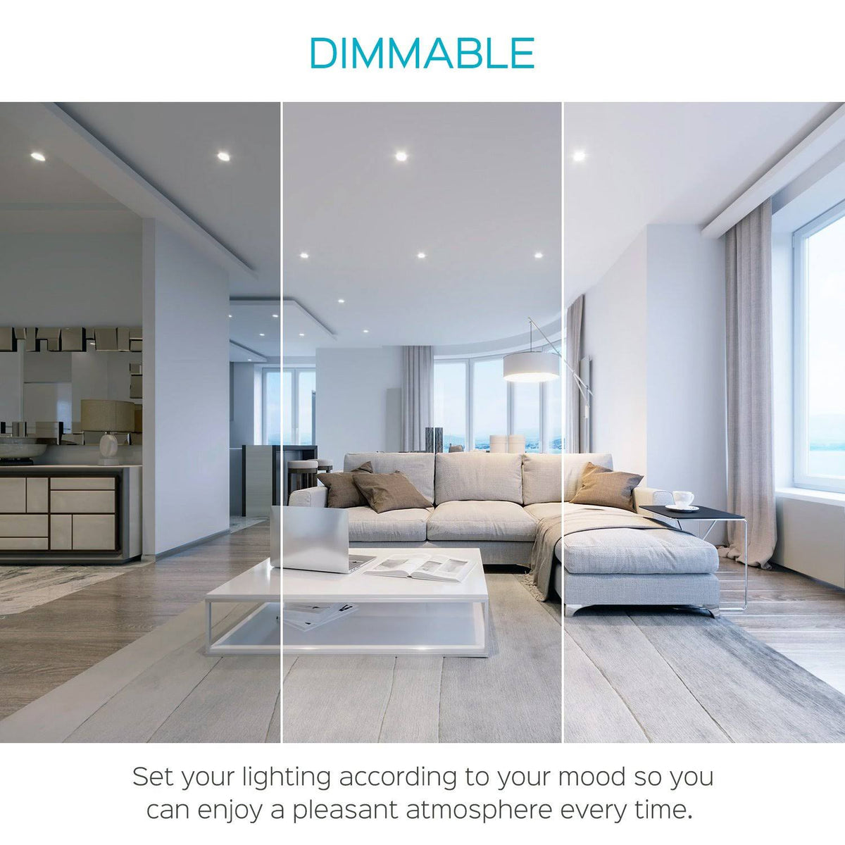 3 inch Ultra Thin LED Recessed Light with Junction Box, 7W, 5000K Dimmable, 450 Lumens A620180