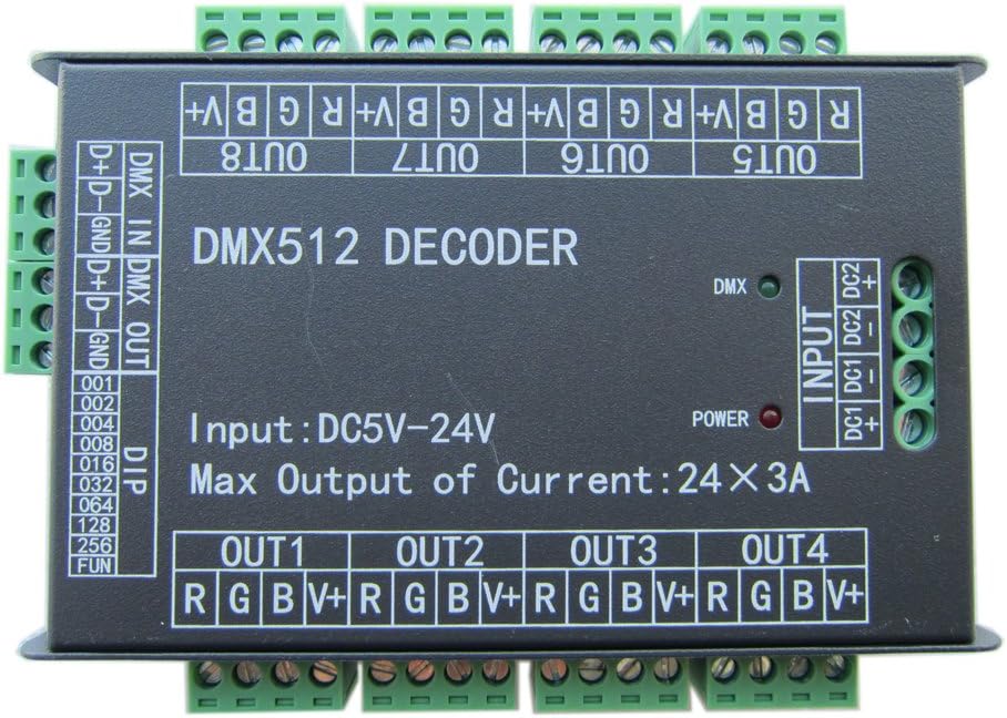 24 Channel RGB DMX512 Controller LED Decoder Dimmer DC 5V-24V M95253