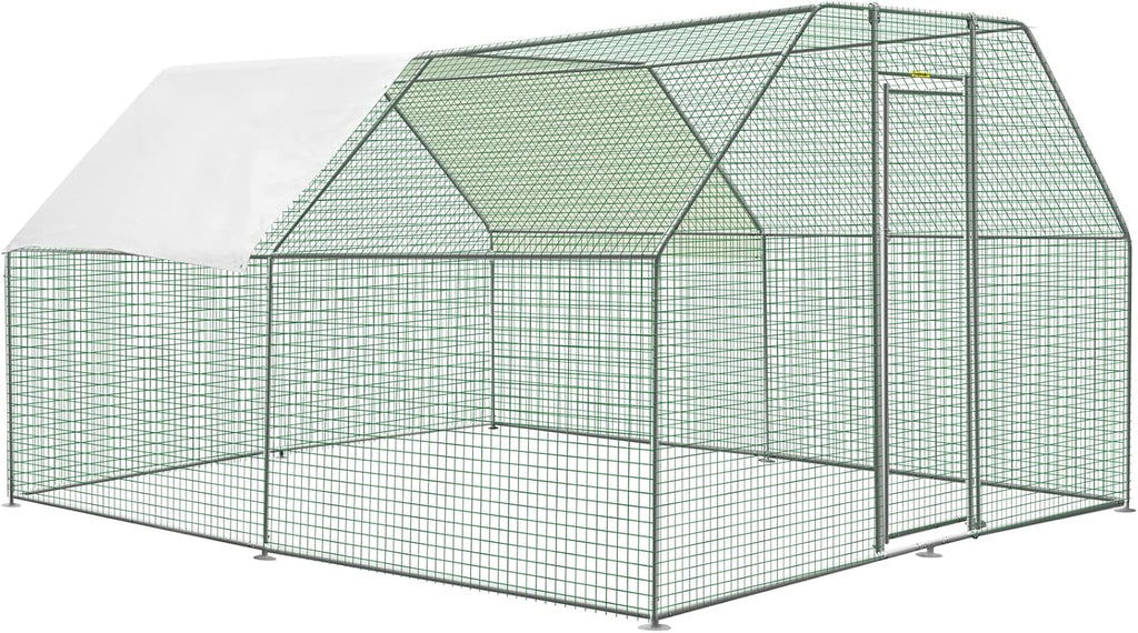 Large Metal Chicken Coop with Run, 12.8x9.8x6.5ft Z30327