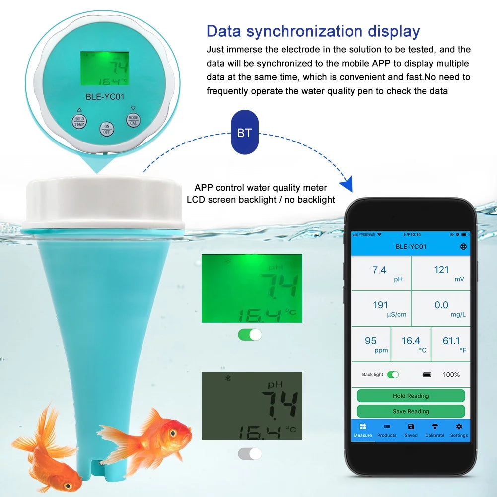 Portable 6 In 1 Water Quality Tester LCD V628