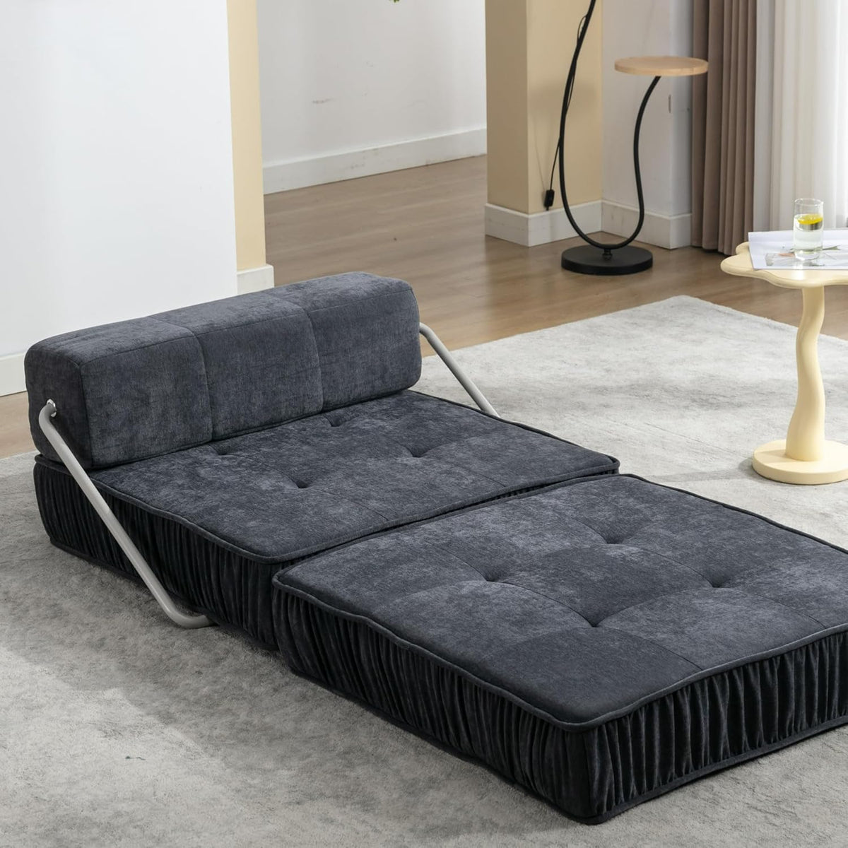Grey Memory Foam Futon Sleeper Chair Couch Twin Size G771