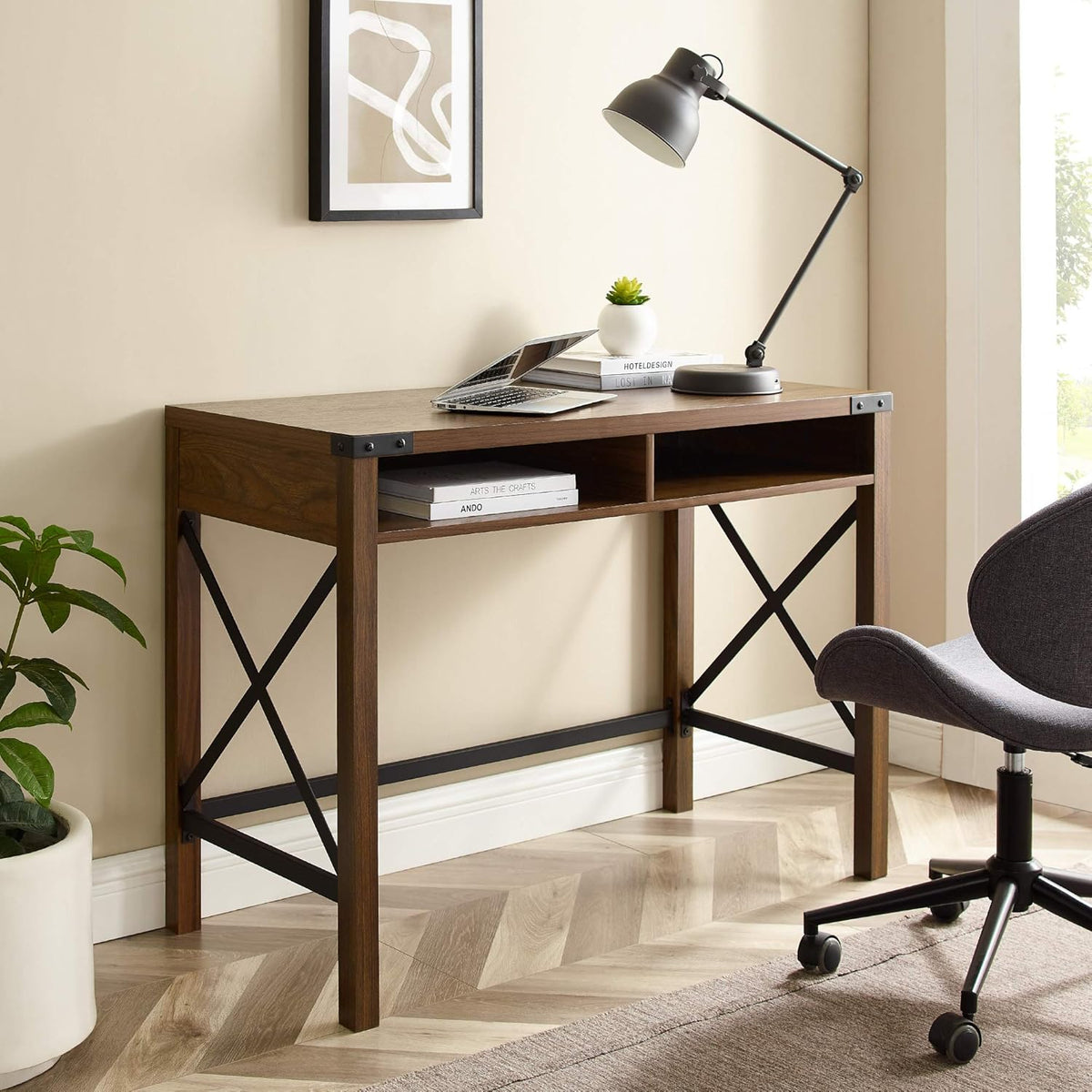 42 Inch Grey Wash Writing Desk H8349
