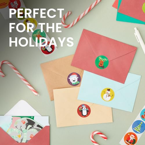 1,000-Piece Self-Adhesive Round Christmas Stickers C2206