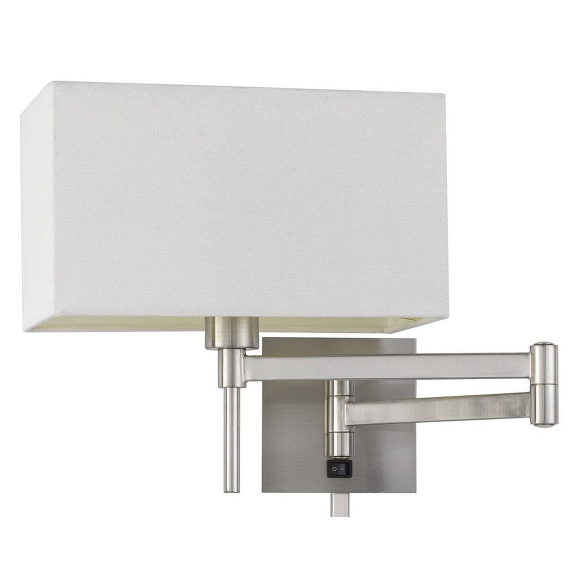 12x22 Wall Swing Arm Reading Lamp with Fabric Shade Brushed Steel C578054