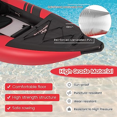 2-person Inflatable Kayak with Aluminium Oars, EVA Padded Seat, Hand Pump, Carry Bag L7234
