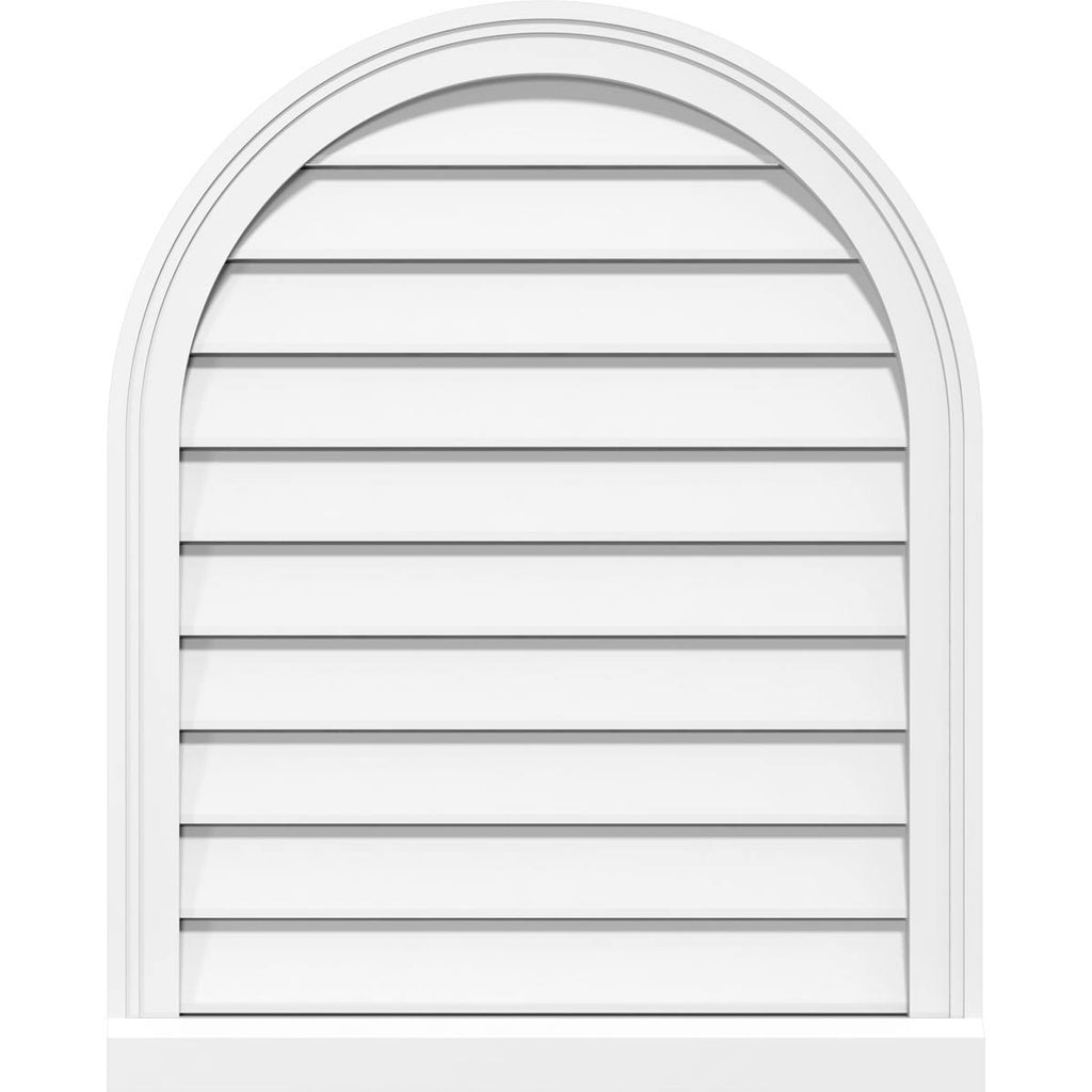 Round Top Surface Mount PVC Gable Vent with Brickmould Y603644